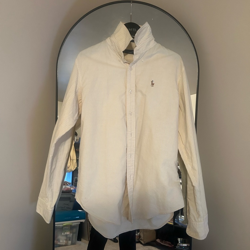 Men's Cream Polo by Ralph Lauren Shirt
